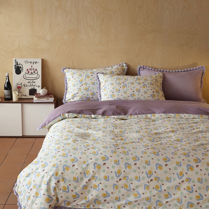 91家纺网 家纺一手货源 找家纺 棉眠 2024新款AB版毛球款棉加绒四件套 蔓玉（棉加绒）