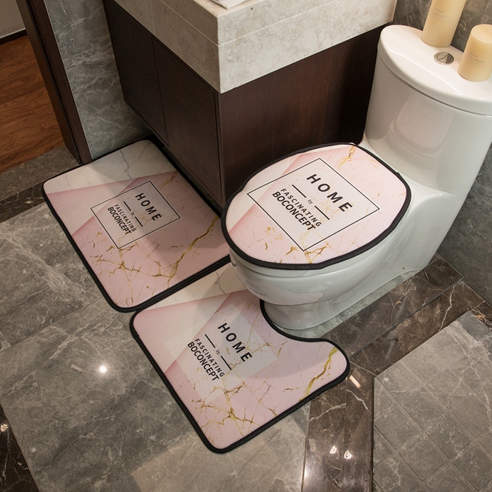 91家纺网 家纺一手货源 找家纺 爵仕家纺 2024新款网销款卫浴三件套地垫马桶盖 HOME