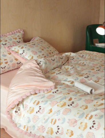 91家纺网 家纺一手货源 找家纺 棉眠 2024新款AB版毛球款棉加绒四件套 甜甜圈（棉加绒）