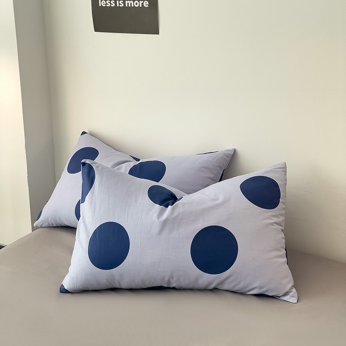 91家纺网 家纺一手货源 找家纺 梦家居 2024新款春季新品北欧简约风四件套 深蓝波点