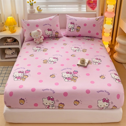 名兮家居 2024新款春夏三丽鸥-全棉印花床笠 草莓kt