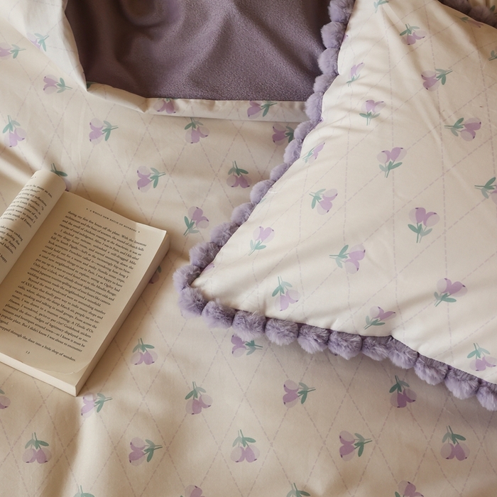 91家纺网 家纺一手货源 找家纺 棉眠 2024新款AB版毛球款棉加绒四件套 香草沙拉