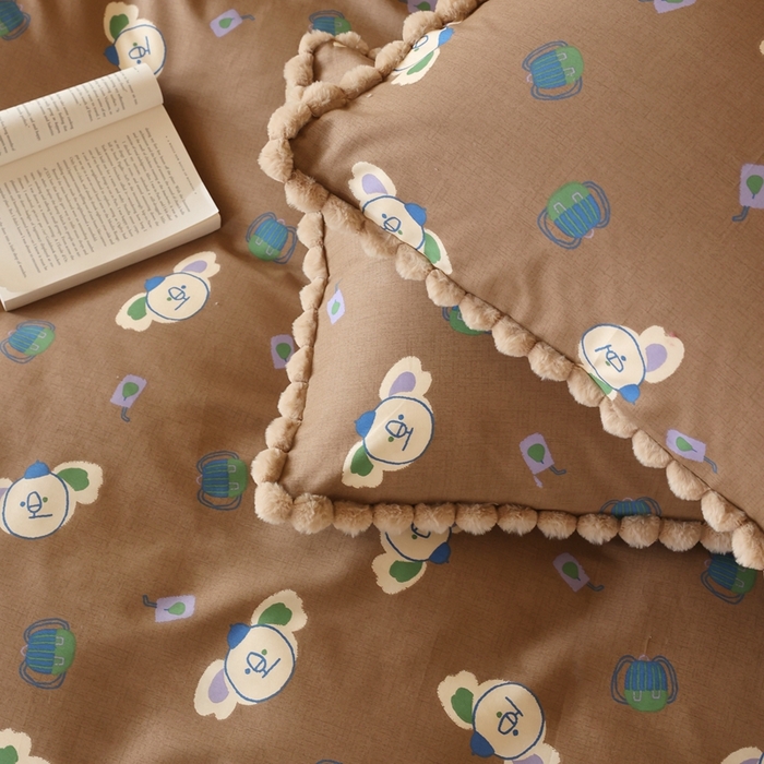 91家纺网 家纺一手货源 找家纺 棉眠 2024新款AB版毛球款棉加绒四件套 考拉（棉加绒）