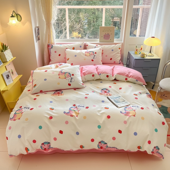 91家纺网 家纺一手货源 找家纺 雅居纺 2024新款高密全棉13070印花四件套 发财暴富