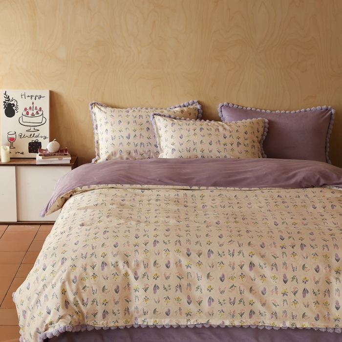 91家纺网 家纺一手货源 找家纺 棉眠 2024新款AB版毛球款棉加绒四件套 浅薇（棉加绒）