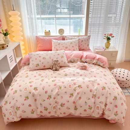 91家纺网 家纺一手货源 找家纺 （总）清雅福 2024新款全棉13372小清新四件套-第三季