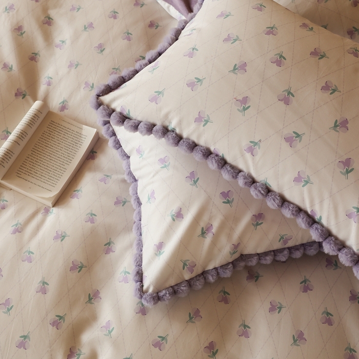 91家纺网 家纺一手货源 找家纺 棉眠 2024新款AB版毛球款棉加绒四件套 香草沙拉