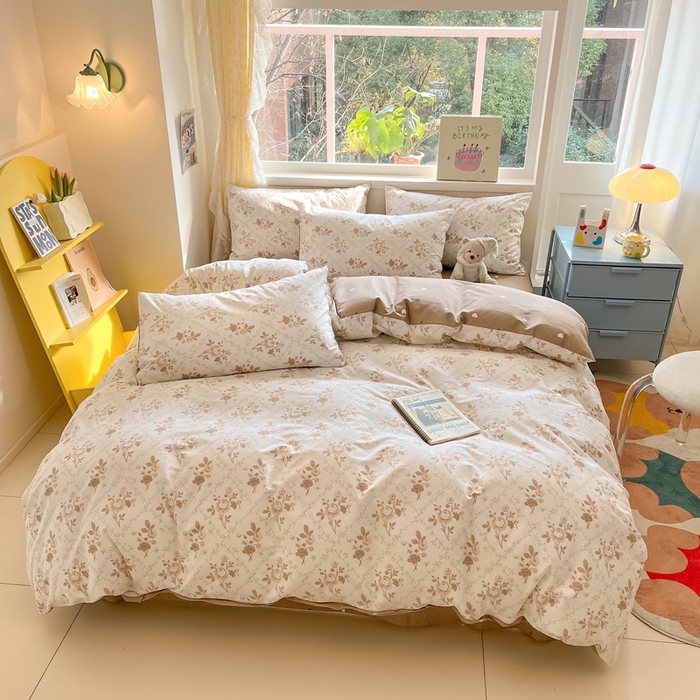 91家纺网 家纺一手货源 找家纺 雅居纺 2024新款高密全棉13070印花四件套 墨韵