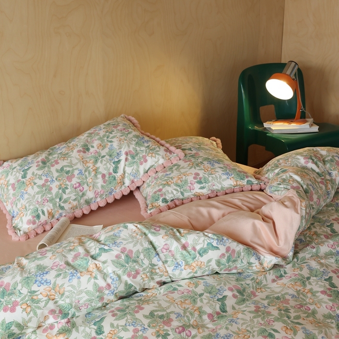 91家纺网 家纺一手货源 找家纺 棉眠 2024新款AB版毛球款棉加绒四件套 缤果潇潇（棉加绒）