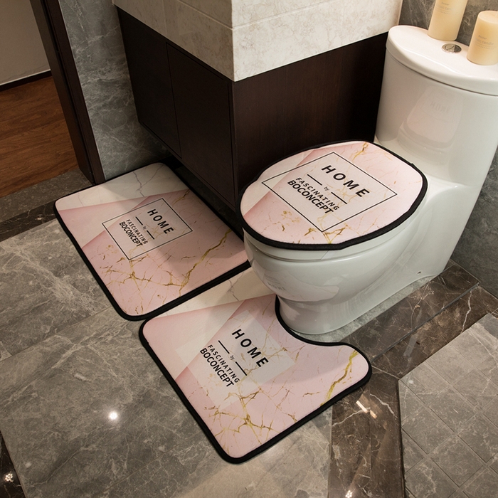 91家纺网 家纺一手货源 找家纺 爵仕家纺 2024新款网销款卫浴三件套地垫马桶盖 HOME