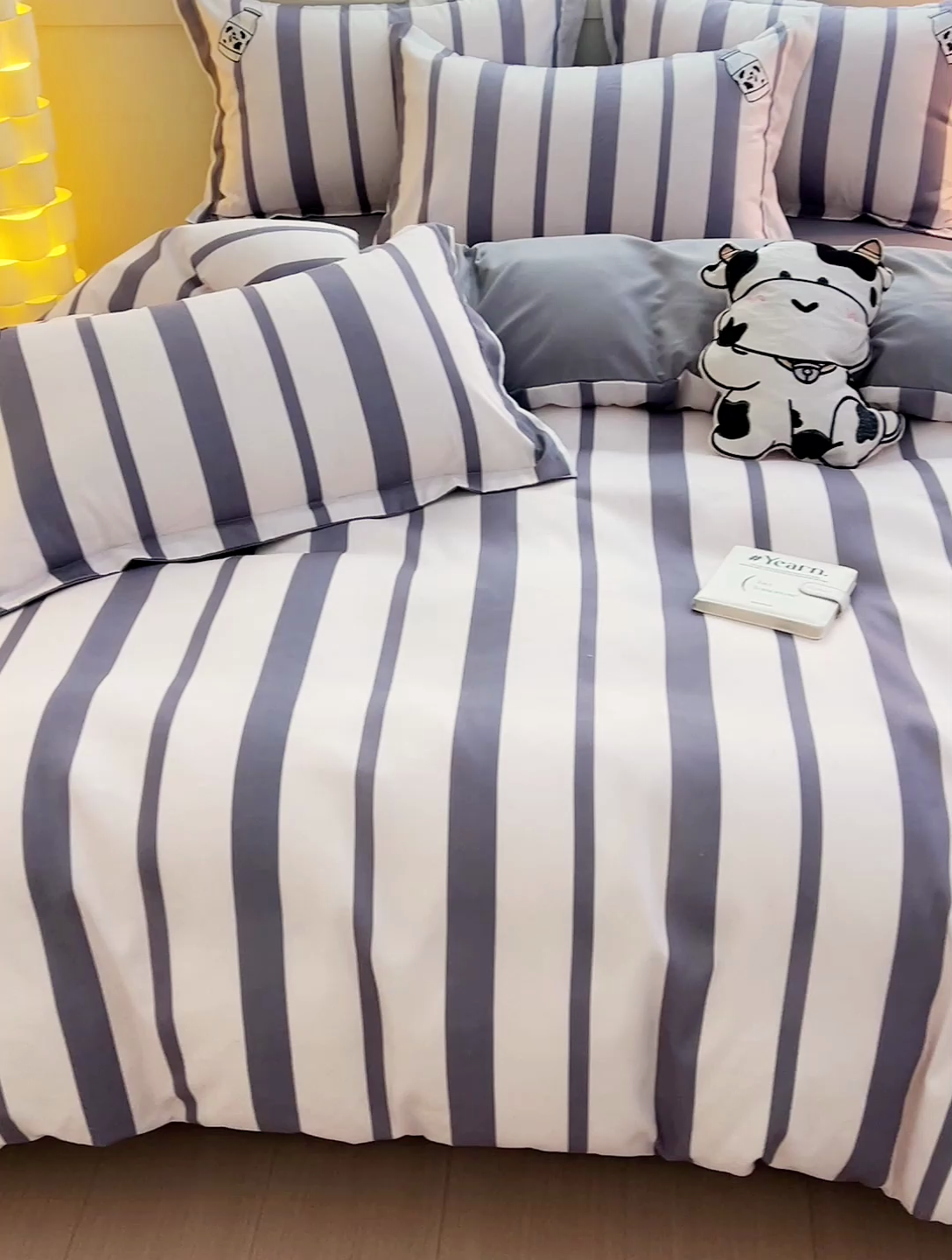 91家纺网 家纺一手货源 找家纺 娜娜 2024新款磨毛水洗棉刺绣四件套 	 牛牛怪-灰