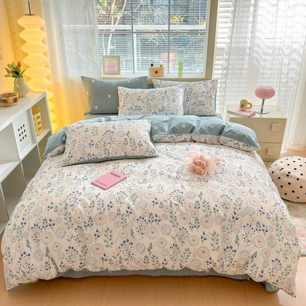 91家纺网 家纺一手货源 找家纺 （总）清雅福 2024新款全棉13372小清新四件套-第三季