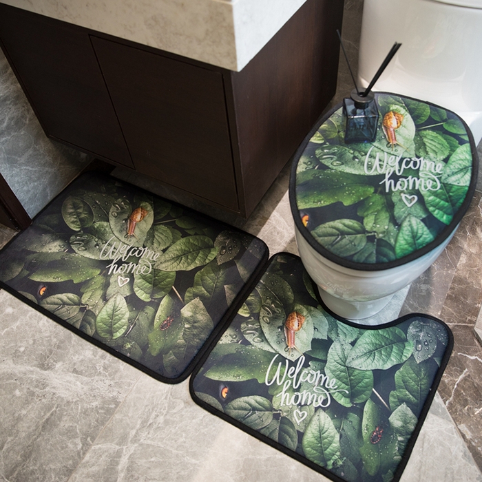 91家纺网 家纺一手货源 找家纺 爵仕家纺 2024新款网销款卫浴三件套地垫马桶盖 盛夏