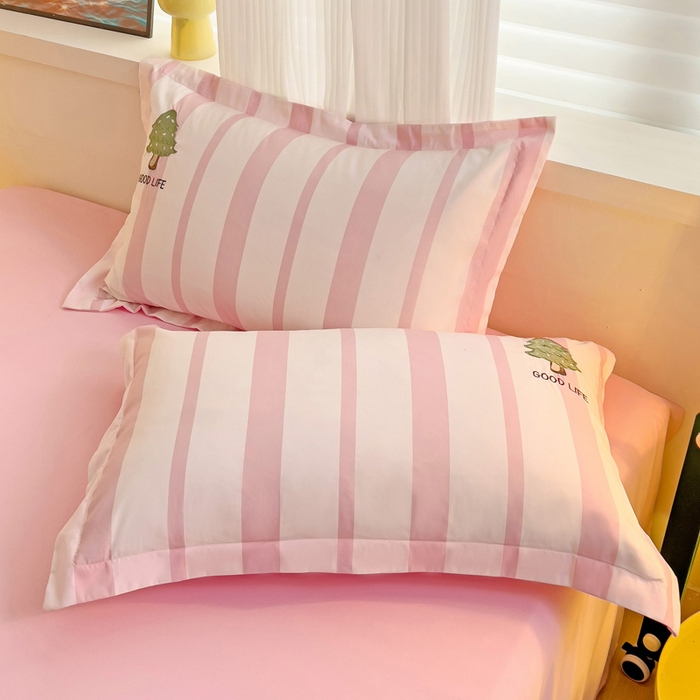 91家纺网 家纺一手货源 找家纺 娜娜 2024新款磨毛水洗棉刺绣四件套 	 快乐伙伴-粉