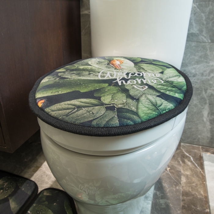 91家纺网 家纺一手货源 找家纺 爵仕家纺 2024新款网销款卫浴三件套地垫马桶盖 盛夏