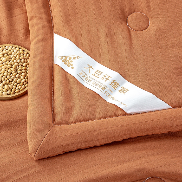 91家纺网 家纺一手货源 找家纺 森林人 2024新款A类双层纱大豆纤维夏凉被 双层纱-焦糖色