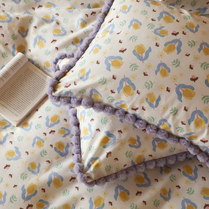 91家纺网 家纺一手货源 找家纺 棉眠 2024新款AB版毛球款棉加绒四件套 蔓玉（棉加绒）