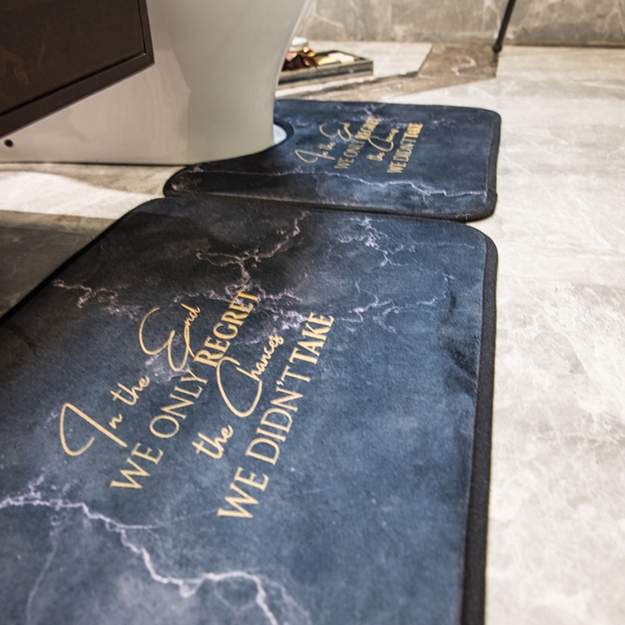 91家纺网 家纺一手货源 找家纺 爵仕家纺 2024新款网销款卫浴三件套地垫马桶盖 黑金大理石