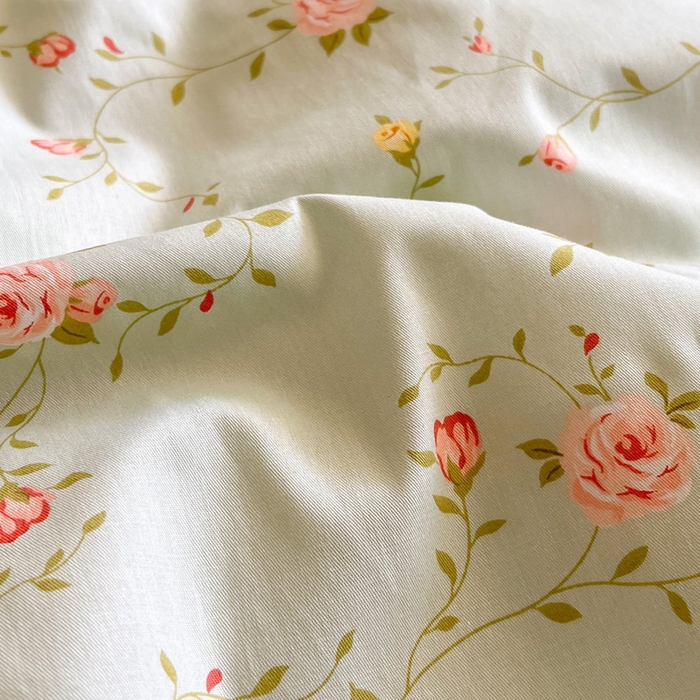 91家纺网 家纺一手货源 找家纺 雅居纺 2024新款高密全棉13070印花四件套 蓝色花园