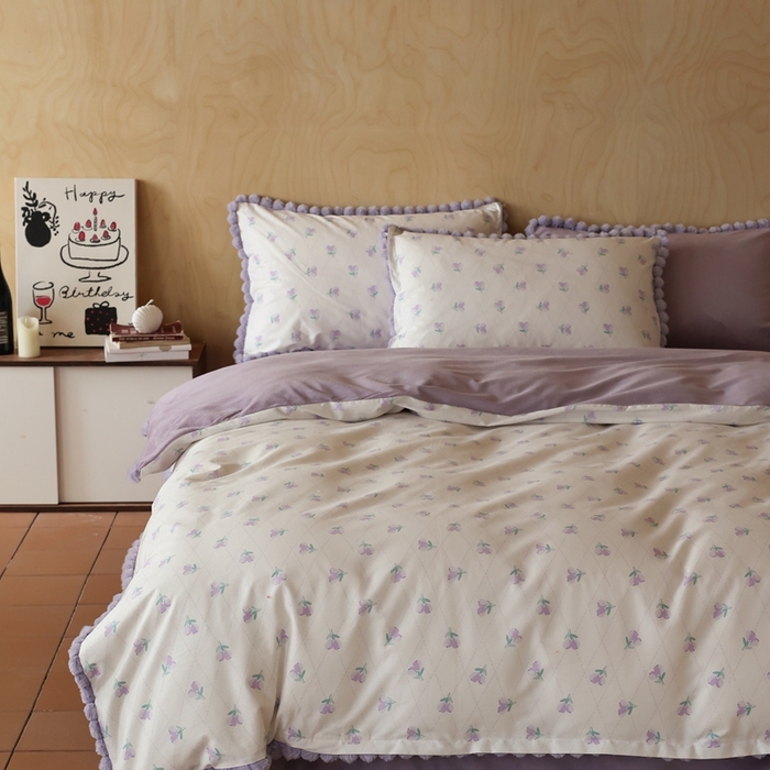 91家纺网 家纺一手货源 找家纺 棉眠 2024新款AB版毛球款棉加绒四件套 香草沙拉