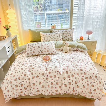 清雅福 2024新款全棉13372小清新四件套-第三季 橙香四季