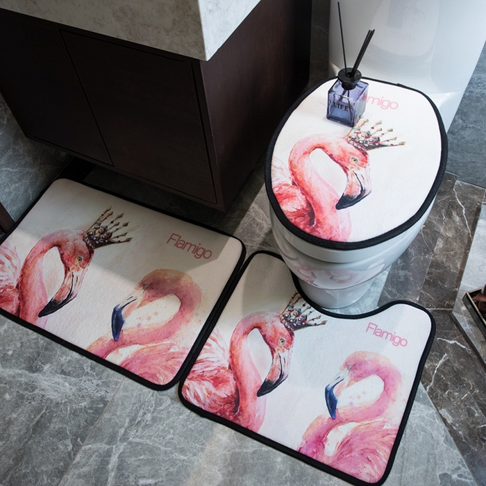 91家纺网 家纺一手货源 找家纺 爵仕家纺 2024新款网销款卫浴三件套地垫马桶盖 亲爱的