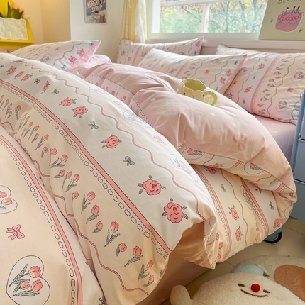 91家纺网 家纺一手货源 找家纺 （总）雅居纺 2024新款高密全棉13070印花四件套