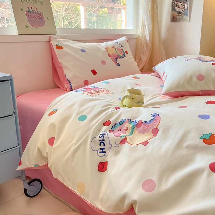 91家纺网 家纺一手货源 找家纺 雅居纺 2024新款高密全棉13070印花四件套 发财暴富