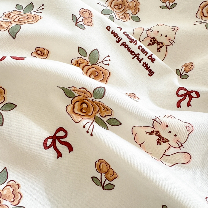 91家纺网 家纺一手货源 找家纺 清雅福 2024新款全棉13372小清新四件套-第三季 橙香四季