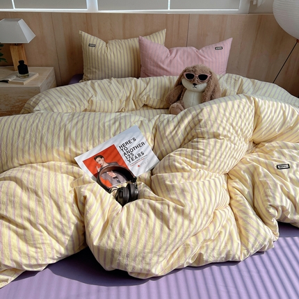 91家纺网 家纺一手货源 找家纺 （总）玛奇朵 2024新款多巴胺INS博主同款全棉色织条纹混搭-布拉格