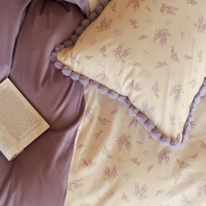 91家纺网 家纺一手货源 找家纺 棉眠 2024新款AB版毛球款棉加绒四件套 紫琅（棉加绒）