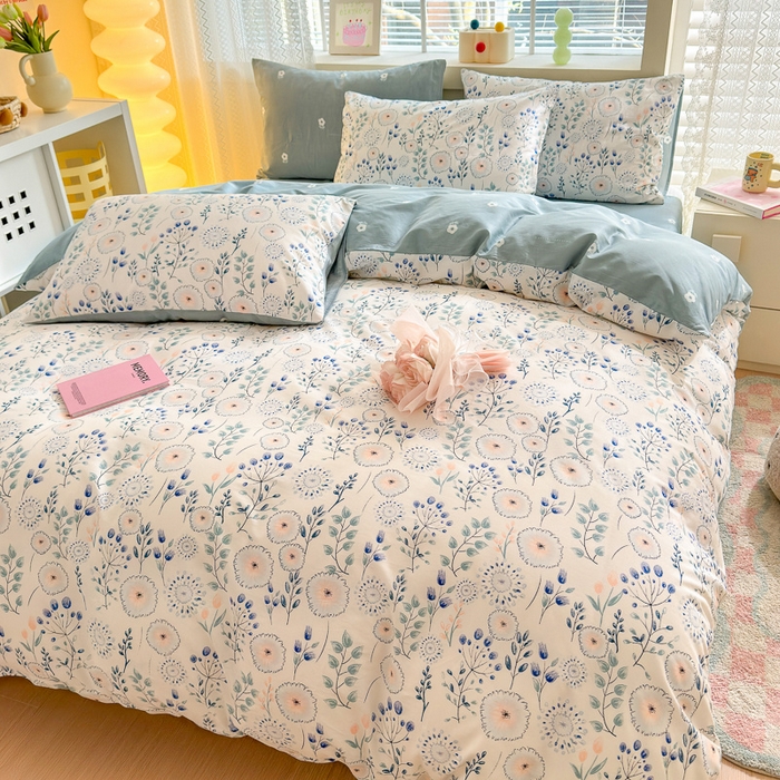 91家纺网 家纺一手货源 找家纺 清雅福 2024新款全棉13372小清新四件套-第三季 夏之恋