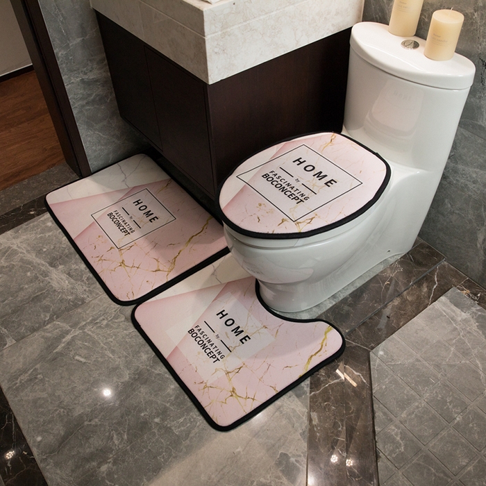 91家纺网 家纺一手货源 找家纺 爵仕家纺 2024新款网销款卫浴三件套地垫马桶盖 HOME