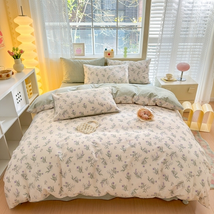 清雅福 2024新款全棉13372小清新四件套-第三季 宁静