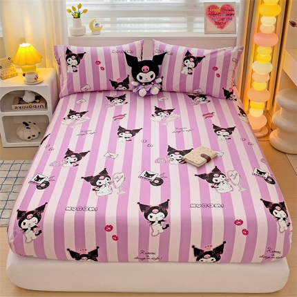 名兮家居 2024新款春夏三丽鸥-全棉印花床笠 口红库洛米