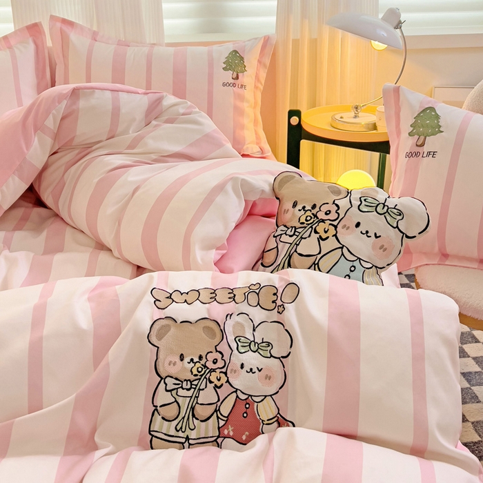 91家纺网 家纺一手货源 找家纺 （总）娜娜 2024新款磨毛水洗棉刺绣四件套 	