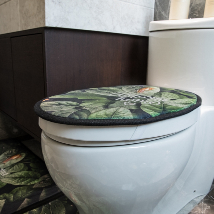 91家纺网 家纺一手货源 找家纺 爵仕家纺 2024新款网销款卫浴三件套地垫马桶盖 盛夏