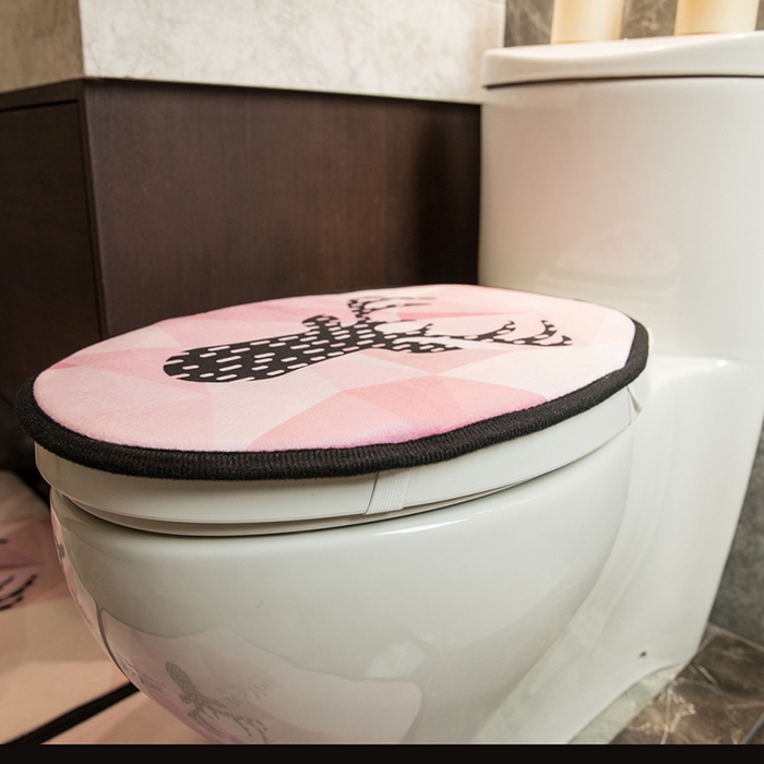 91家纺网 家纺一手货源 找家纺 爵仕家纺 2024新款网销款卫浴三件套地垫马桶盖 印象鹿