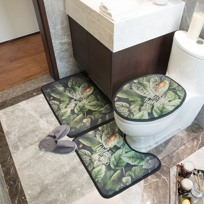 91家纺网 家纺一手货源 找家纺 爵仕家纺 2024新款网销款卫浴三件套地垫马桶盖 盛夏