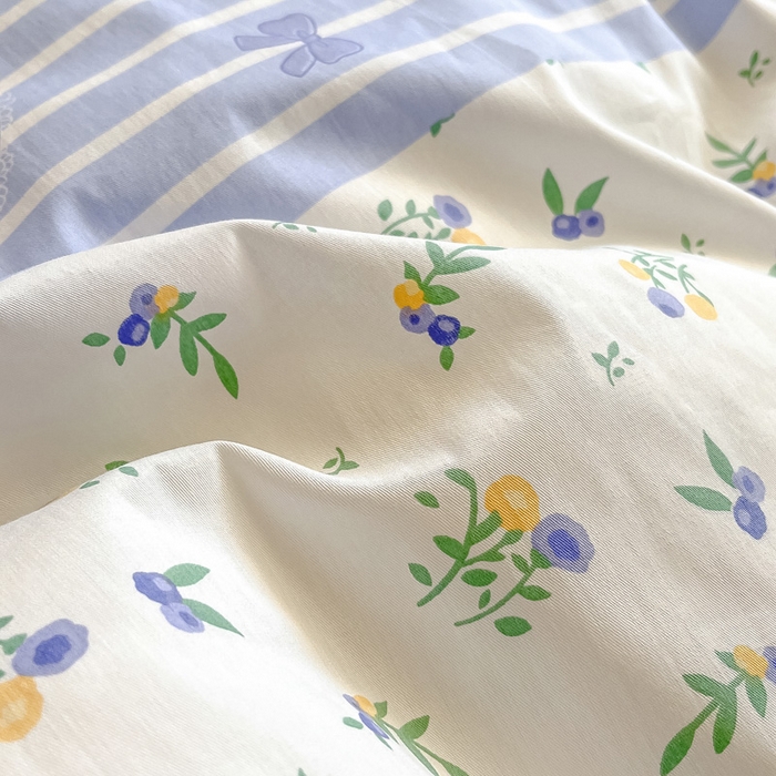 91家纺网 家纺一手货源 找家纺 雅居纺 2024新款高密全棉13070印花四件套 兰花熊