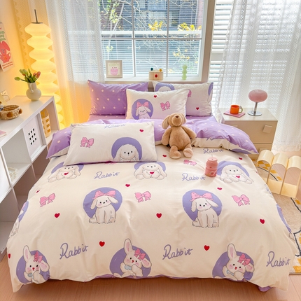 91家纺网 家纺一手货源 找家纺 （总）清雅福 2024新款全棉13372小清新四件套-第三季