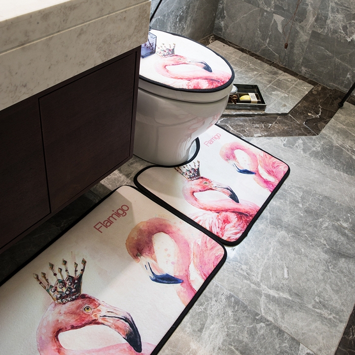 91家纺网 家纺一手货源 找家纺 爵仕家纺 2024新款网销款卫浴三件套地垫马桶盖 亲爱的