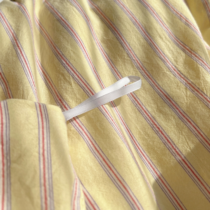 91家纺网 家纺一手货源 找家纺 玛奇朵 2024新款多巴胺INS博主同款全棉色织条纹混搭-布拉格 布拉格-黄