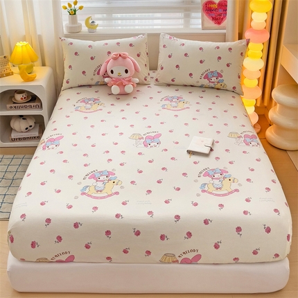 名兮家居 2024新款春夏三丽鸥-全棉印花床笠 旋转木马