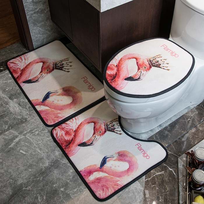 91家纺网 家纺一手货源 找家纺 爵仕家纺 2024新款网销款卫浴三件套地垫马桶盖 亲爱的