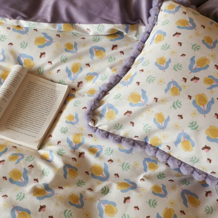 91家纺网 家纺一手货源 找家纺 棉眠 2024新款AB版毛球款棉加绒四件套 蔓玉（棉加绒）