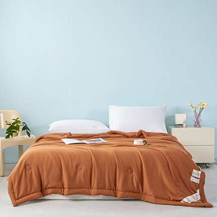 森林人 2024新款A类双层纱大豆纤维夏凉被 双层纱-焦糖色