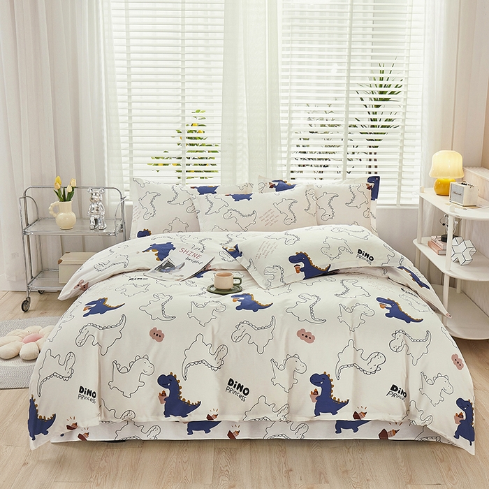 91家纺网 家纺一手货源 找家纺 名优家纺 2024新款13070套件系列 全棉印花四件套 面包龙