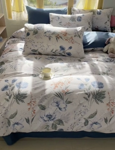 91家纺网 家纺一手货源 找家纺 捌月 2024新款全棉小花匠系列四件套单品系列 浮生若梦