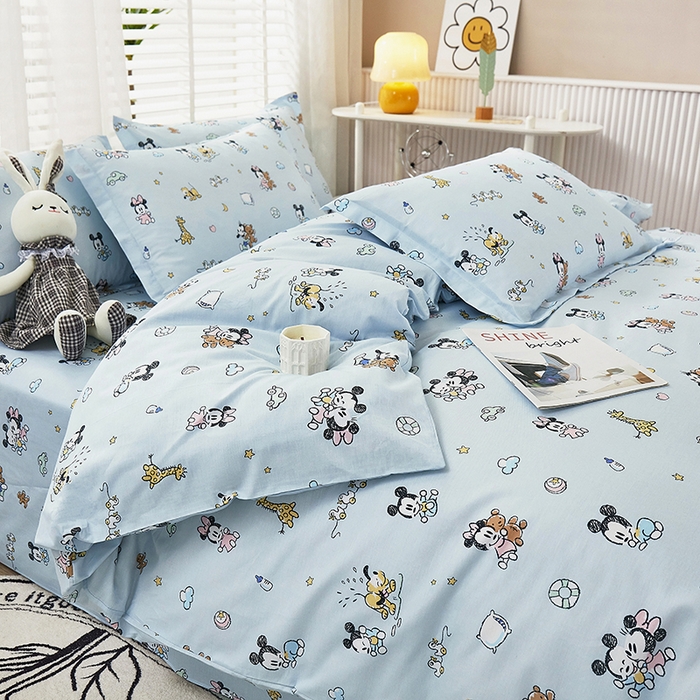 91家纺网 家纺一手货源 找家纺 名优家纺 2024新款13070套件系列 全棉印花四件套 米奇乐园